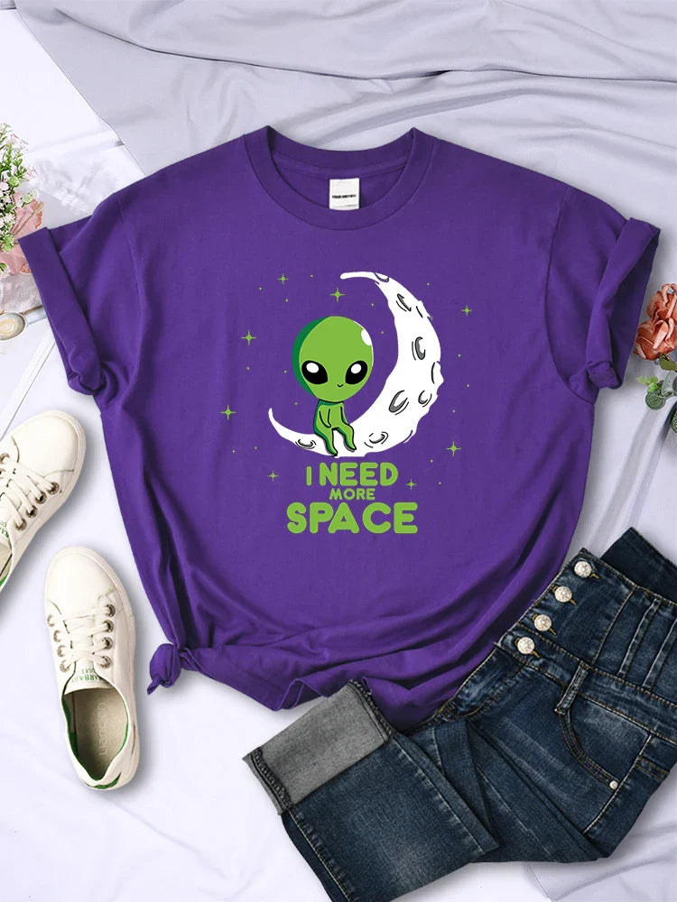 'I Need More Space' Multi Color Harajuku Alien T-Shirt