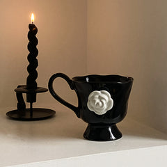 Black Gothic Camellia Mug 350Ml