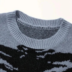 Grey Grunge Alt Knitted Sweater