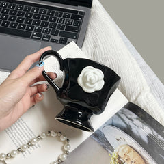 Black Gothic Camellia Mug 350Ml