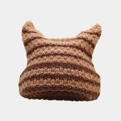 Cat Ears Streetwear Harajuku Beanie Little Devil Striped Knitted Hat