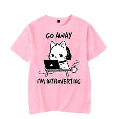 'Go Away I'm Introverting' Cat Gamer Tshirt