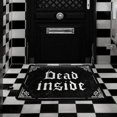 'Dead Inside' Black Grunge Goth Carpet Rug