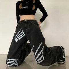 Skeleton Themed Baggy Pants