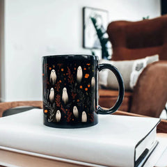 Halloween Black Ghost Ceramic Mug