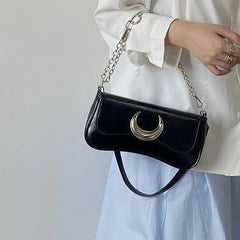 Black Moon Chain Under Arm Hand Bag