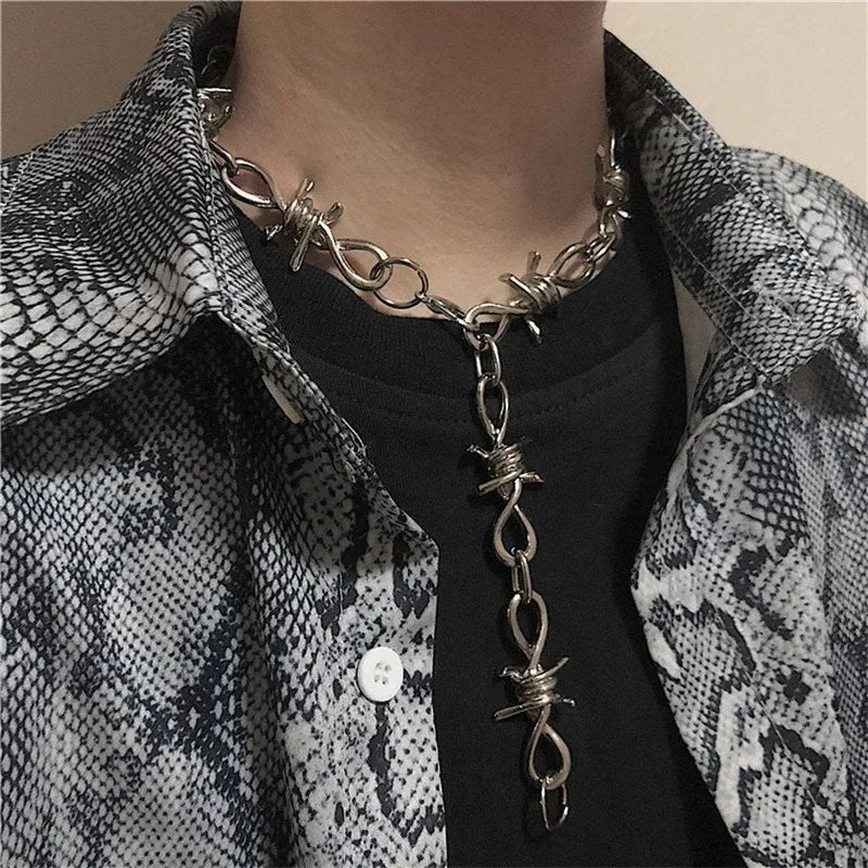 Grunge Barbed Wire Choker Necklace