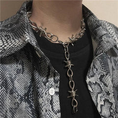 Grunge Barbed Wire Choker Necklace