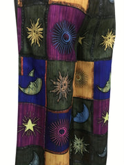 Grunge Hippie Sun and Moon Over Sized Casual Pants