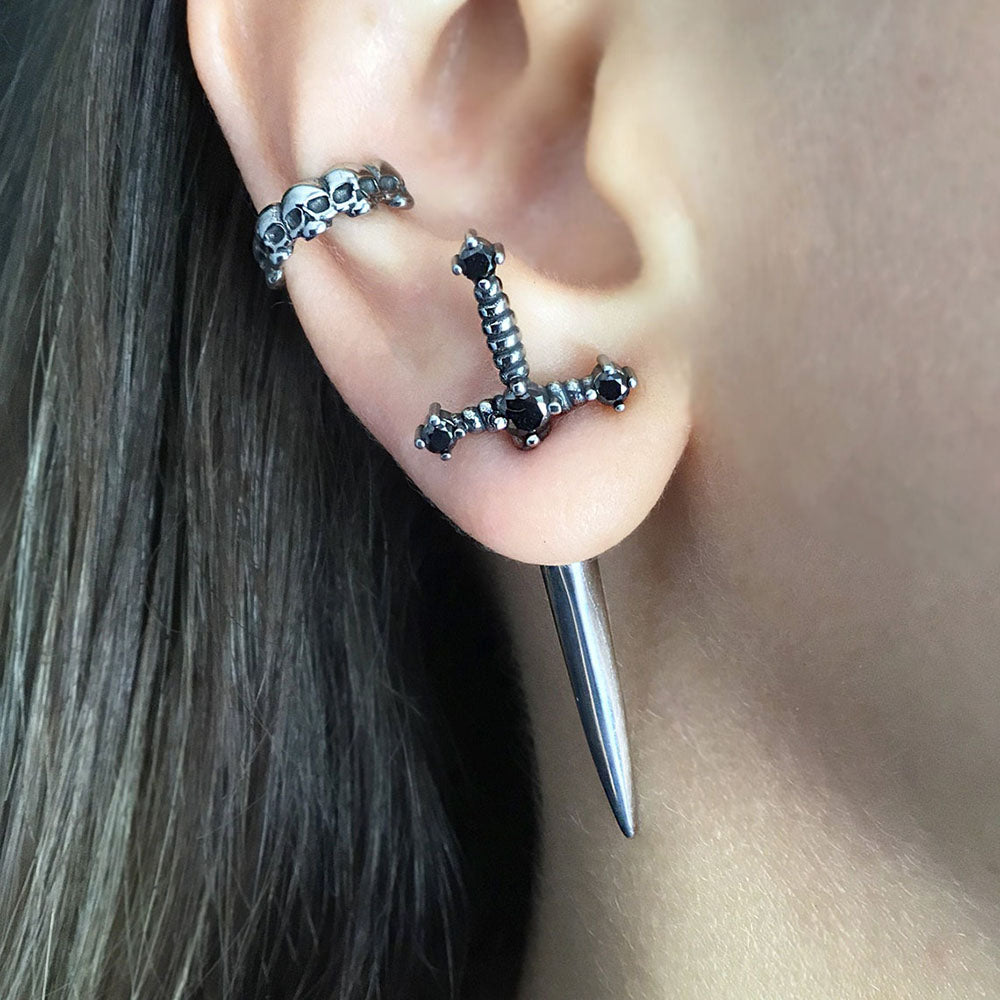 Metal Alt Dagger Earrings