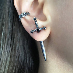 Metal Alt Dagger Earrings