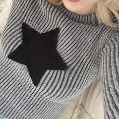 'Demon Right Behind You' Grey Alternative Star Sweater