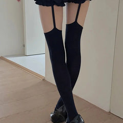 Gothic Black/White Cross Stockings