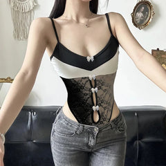 Black Alt Lace Bowknot Bodysuit
