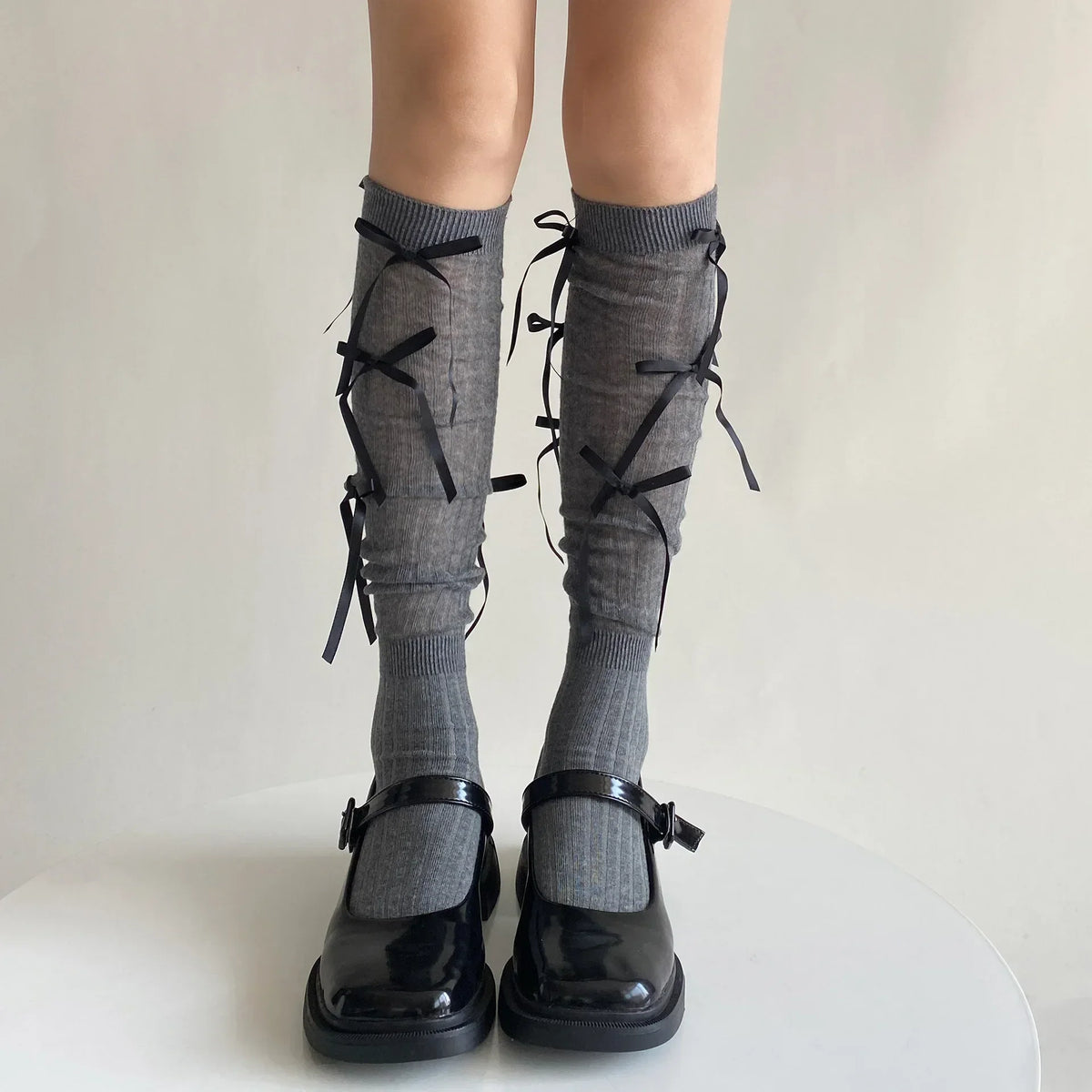 Grey Long Lolita Socks