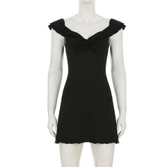 Gothic 'Hexed' Ruffle Black Mini Dress