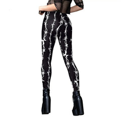 Goth Black Divination Print Leggings
