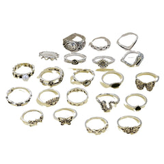 21pcs Goth Boho Ring Set
