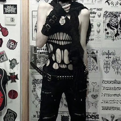 'Soulless' Black Punk Rock Gothic Top