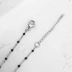 Silver Moon Rosary Necklace