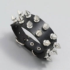 Punk Rock Goth Rivet Spikes Wristband