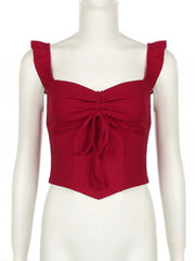 Red Alternative Goth Crop Top