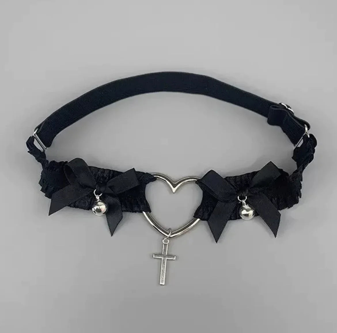 Black Lolita Heart Lace Leg Garter