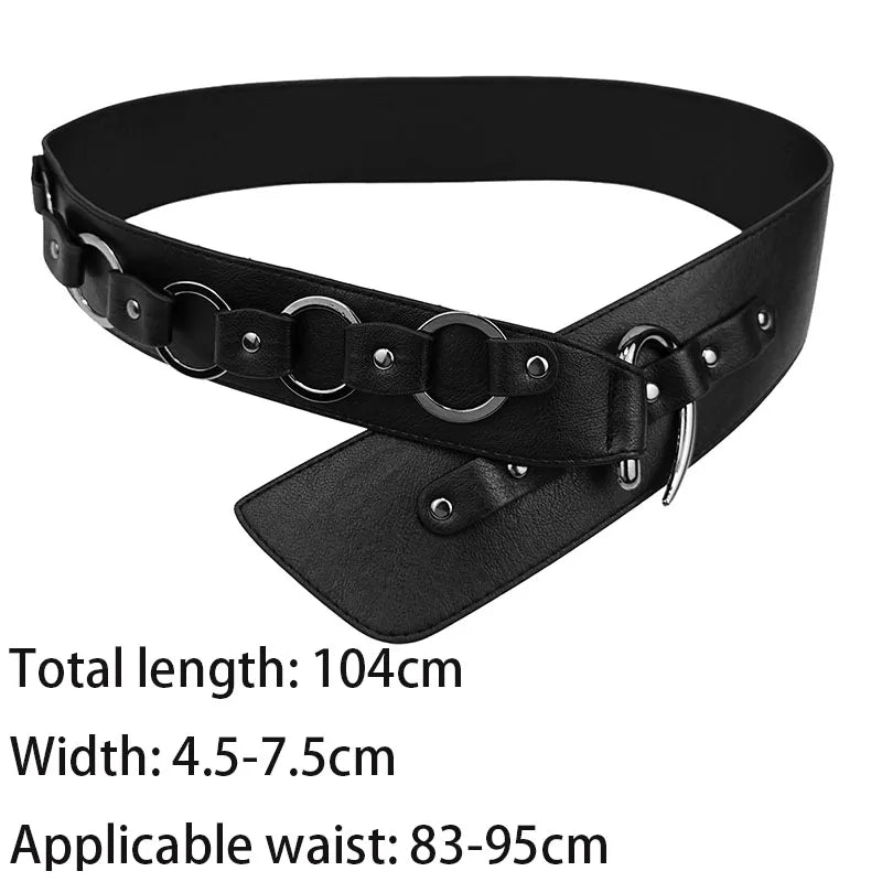 Vintage Chic Black PU Adjustable Belt