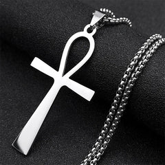 Gothic Ankh Cross Stainless Steel Necklace