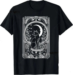 Cute Cat Moon Tarot Card Themed T-Shirt