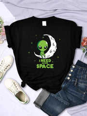 'I Need More Space' Multi Color Harajuku Alien T-Shirt
