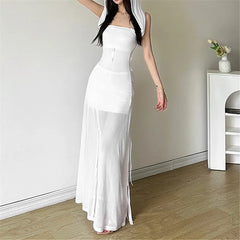 'Gothic Elegance' Black or White Floaty 2 Way Dress