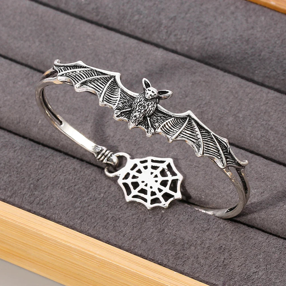 Dark Alt Silver Bat Bracelet