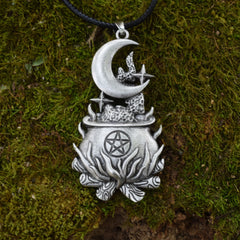 Magic Gothic Triple Moon Goddess Necklace