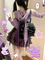 Purple Rabbit Ears Kawaii Lolita Crop Top