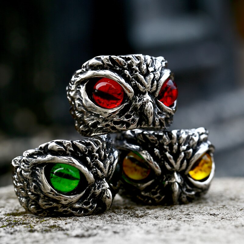 Alternative Stainless Steel Owl Ring