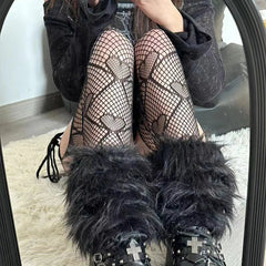 Y2K Love Heart Fishnet Stockings
