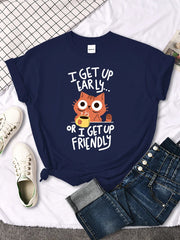 'I Get Up Are Lazy' Cute Cat Meme T-shirt