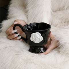 Black Gothic Camellia Mug 350Ml
