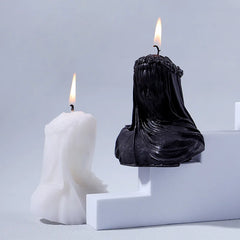 Black or White Veiled Woman Scented Candle Gothic Decor