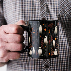 Halloween Black Ghost Ceramic Mug