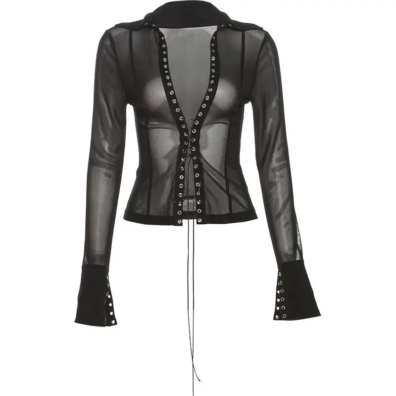 Black Grunge Goth Alternative Blouse