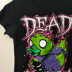 Goth 'Dead Cute' Black Crop Top