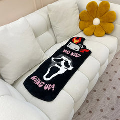 'No you hang up' Black Ghost Tufted Rug
