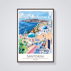 Santorini Domes Poster
