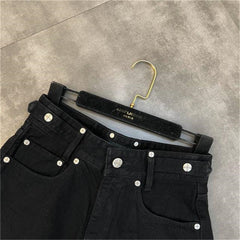 'Midnight Express' Black Alternative Lace Up Shorts