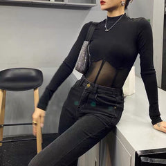 Goth 'Alive' Black Alt Slim Top