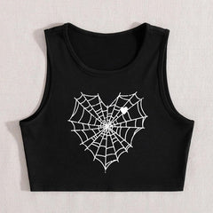 Black Spider Web Top