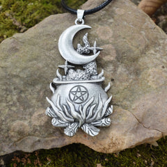 Magic Gothic Triple Moon Goddess Necklace