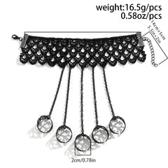 Black Lace Finger Chain Bracelet